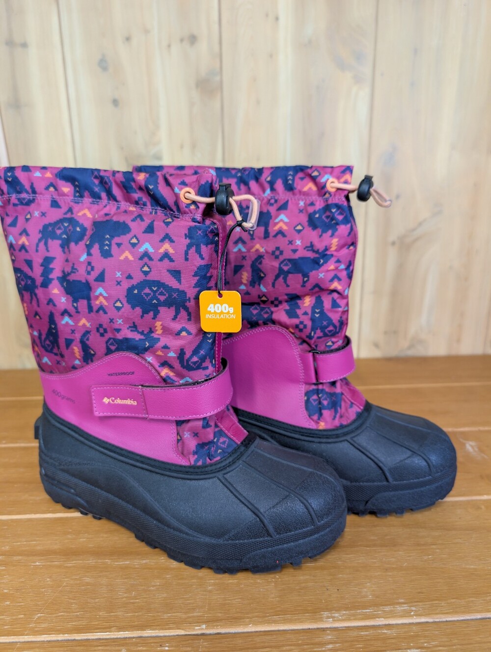 Columbia Powder Bug Winter Snow Boots Pink Kids Size 7